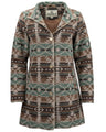 Outback Trading Co. Women's Moree Jacket - Light Brown & Teal Aztec Print Light Brown