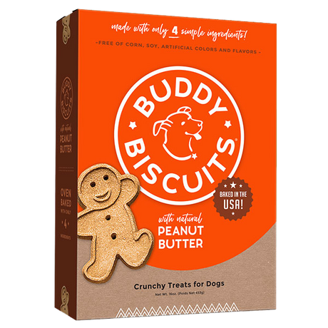 Buddy Biscuit Whole Grain Oven Baked Dog Treats (Peanut Butter) - 16oz & 3.5lbs / Peanut Butter