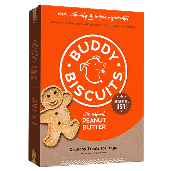 Buddy Biscuit Whole Grain Oven Baked Dog Treats (Peanut Butter) - 16oz & 3.5lbs / Peanut Butter