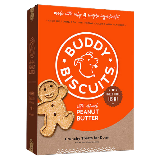 Buddy Biscuit Whole Grain Oven Baked Dog Treats (Peanut Butter) - 16oz & 3.5lbs / Peanut Butter