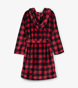 Little Blue House Adult Buffalo Plaid Fleece Robe