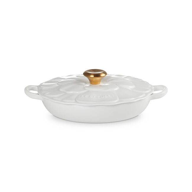 Le Creuset Signature Petal Braiser White