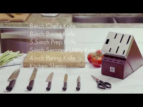 Four Star 7-Piece Self-Sharpening Knife Block Set