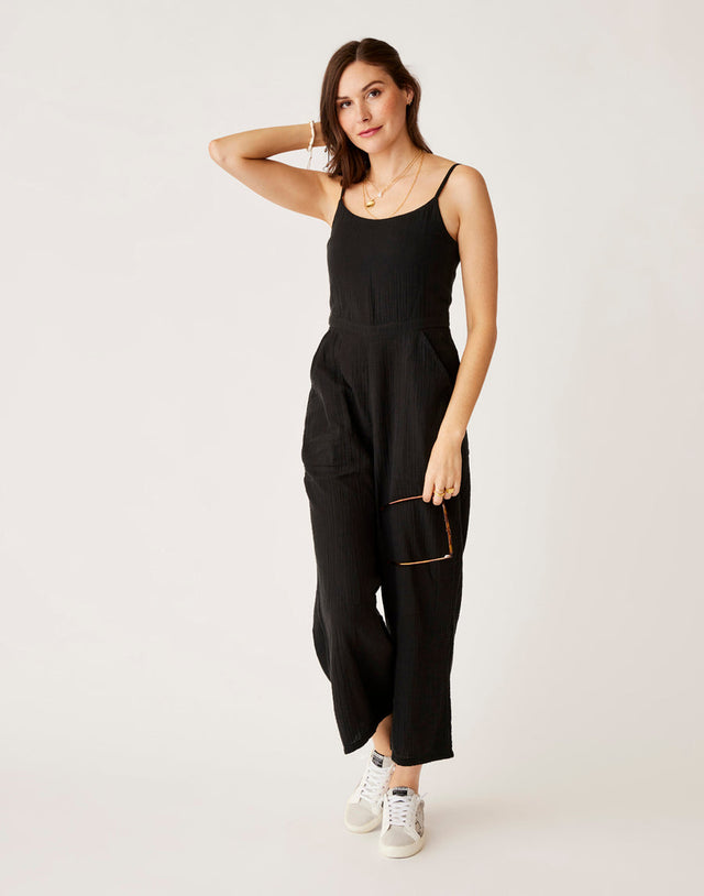 Carve Designs Knox Gauze Jumpsuit - Black Black