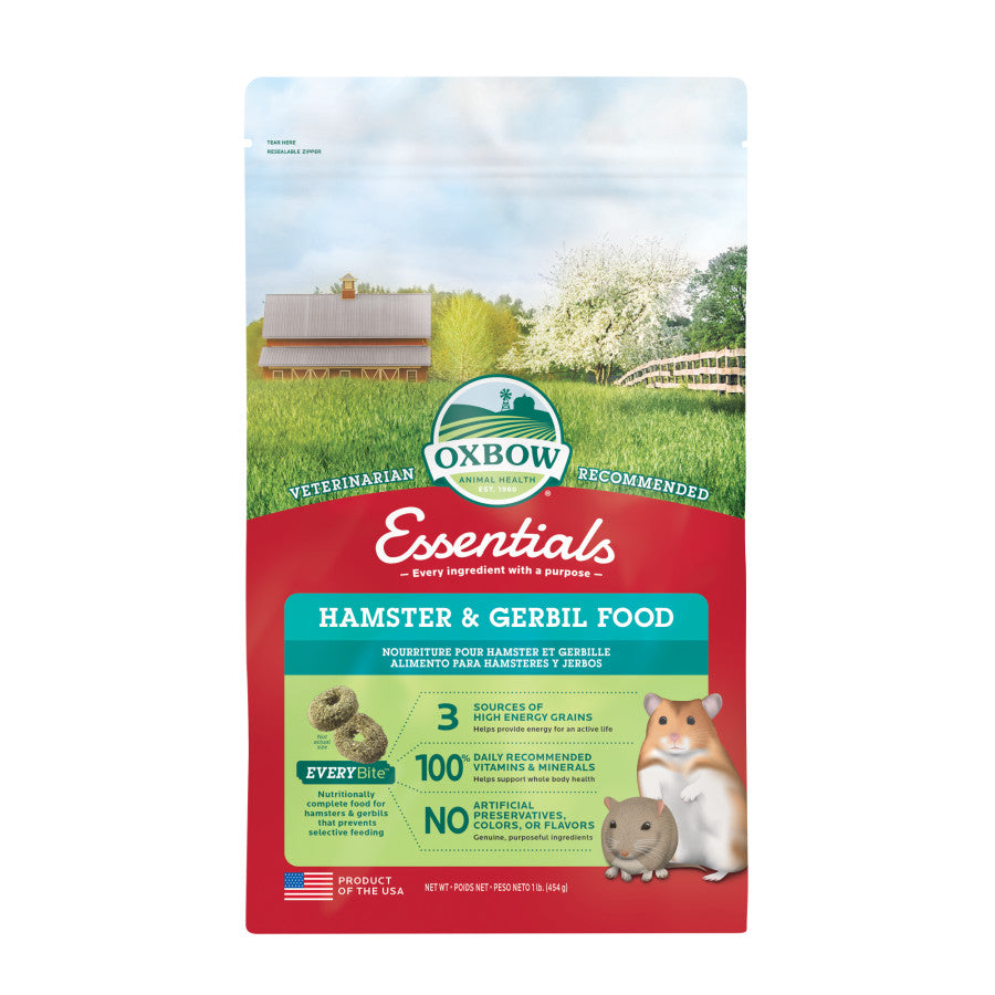 Oxbow Animal Health Essentials Hamster & Gerbil Food - 1lb.