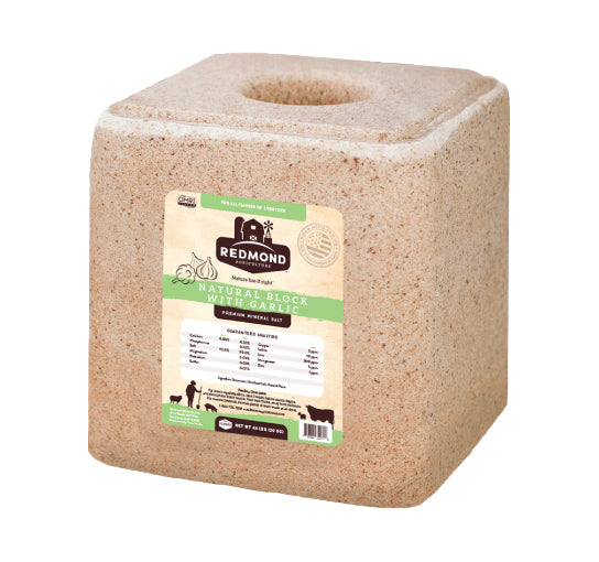 Redmond Natural Mineral Block with Garlic - 44lbs