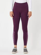 Kerrits Equestrian Apparel Thermo Tech Full Leg Tight - Print Raisin / Raisin Bit of Frost