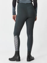 Kerrits Equestrian Apparel Thermo Tech Full Leg Tight - Print Spruce / Spruce Bit of Frost