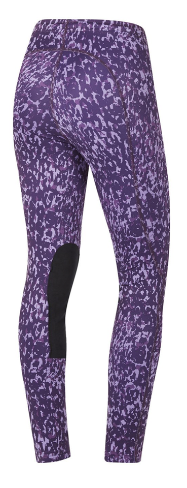 Kerrits Equestrian Apparel Kids Performance Knee Patch Riding Tight Blackberry Leopard