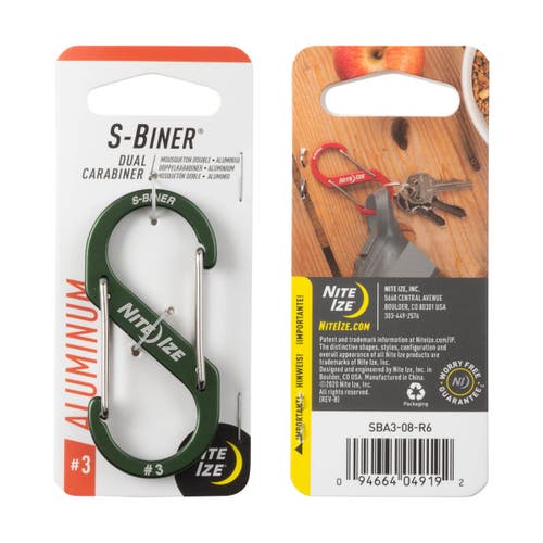 Nite Ize S-biner Dual Carabiner Aluminum #3 - Olive Olive