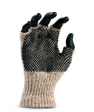 Fox River Handwear Gripper Medium Weight Fingerless Glove Brown Tweed