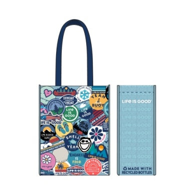 Life Is Good Small Recycled T-sticker Pattern Tote Multi