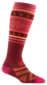 Darn Tough Women's Alpine Over-the-Calf Lightweight Ski and Snowboard Sock Burgundy