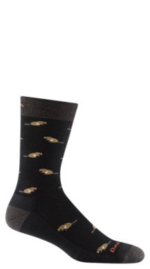 Darn Tough Men's Sawtooth Crew Lightweight Lifestyle Sock Black