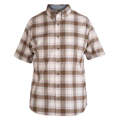 Noble Outfitters Men's FullFlexx Short Sleeve Shirt Tobacco Plaid / REG