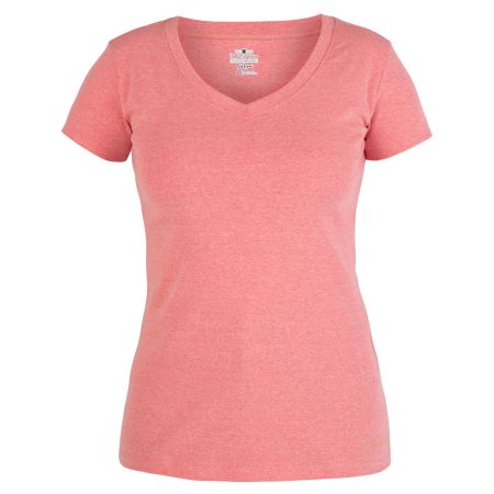 Noble Outfitters Tug Free Tee V-Neck (UPF 50+) Candy Red Heather