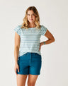 Carve Designs Women's Mila Hemp Top - Ice Mini Stripe Ice Mini Stripe