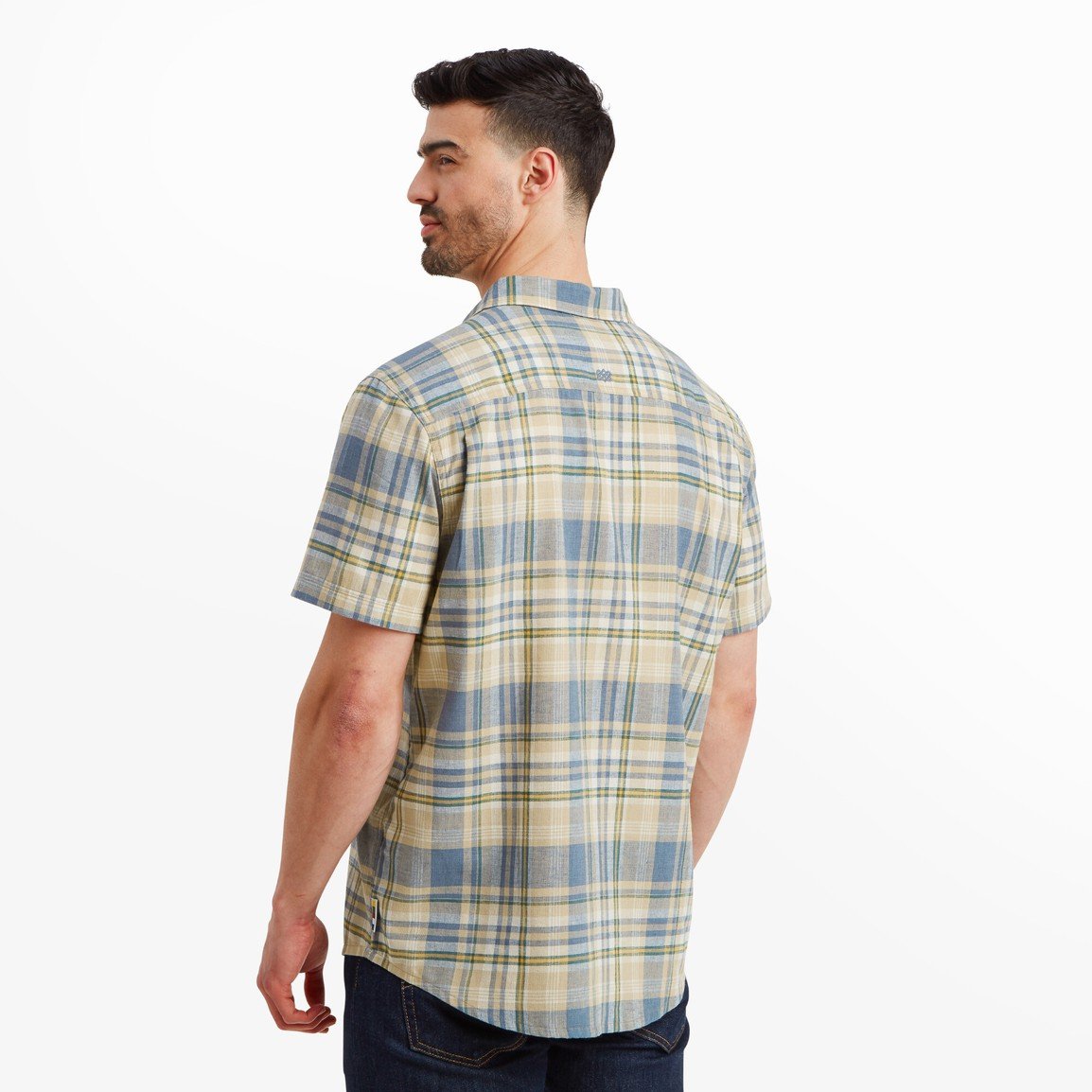 Sherpa Adventure Gear Men's Hosh Plaid Short-Sleeve Shirt - Bardiya Sand Bardiya Sand