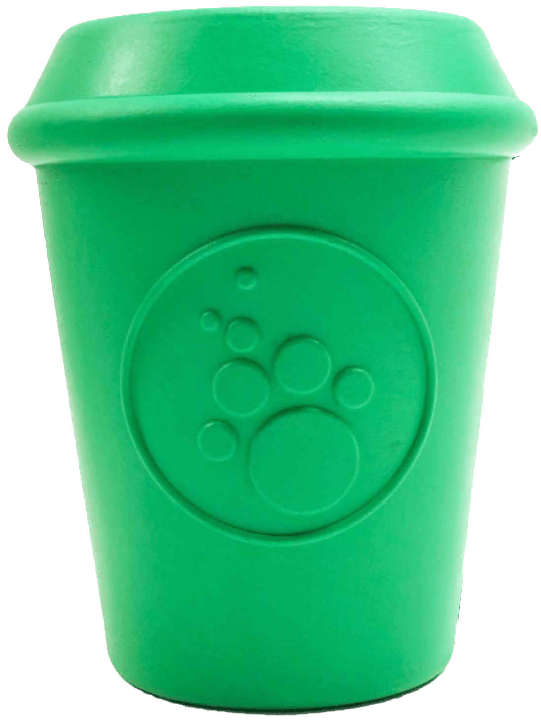 SodaPup Coffee Cup eDispener Durable Rubber Chew Toy and Treat Dispenser - Green - Large Green