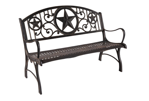 Painted Sky Designs Garden Bench Cast Iron Star