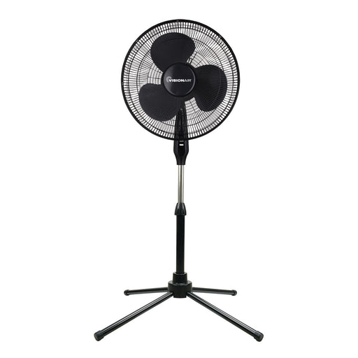 Vision Air 16-inch Oscillating Pedestal Fan - Black / Black