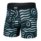 Saxx Men's Droptemp Cooling Mesh Boxer Brief Fly Rip Tide Stripe/Navy Blue