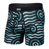 Saxx Men's Droptemp Cooling Mesh Boxer Brief Fly Rip Tide Stripe/Navy Blue