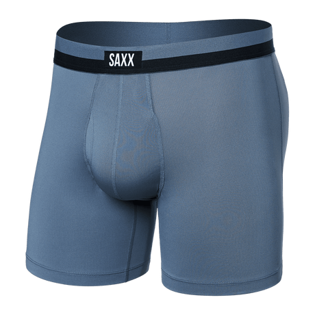 Saxx Men's Sport Mesh Boxer Brief Fly Stone Blue