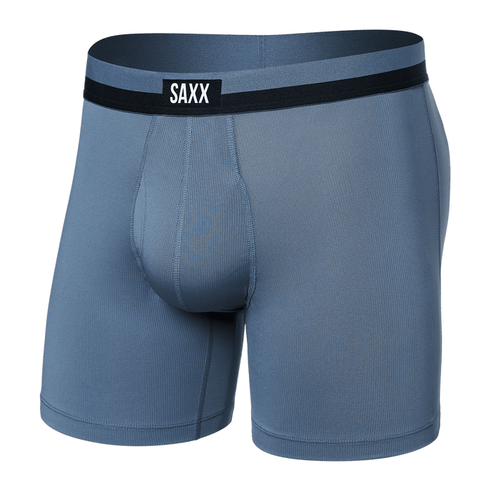 Saxx Men's Sport Mesh Boxer Brief Fly Stone Blue