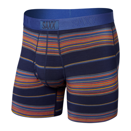 Saxx Men's Ultra Super Soft Boxer Brief Fly Horizon Stripe - Navy