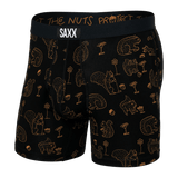 Saxx Men's Ultra Super Soft Boxer Brief Fly Protect the Nuts - Black