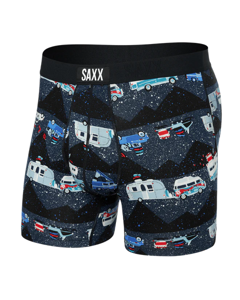 Saxx Men's Ultra Super Soft Boxer Brief Fly RV There Yet/Black