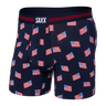 Saxx Men's Ultra Super Soft Boxer Brief Fly Stars and Stripes - Navy