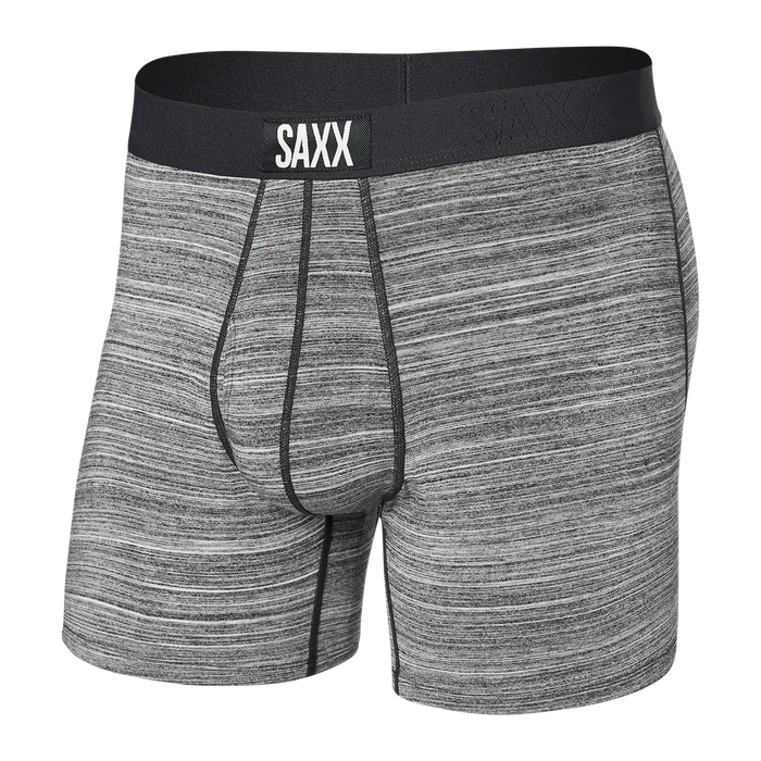 Saxx Men's Ultra Super Soft Boxer Brief Fly Space Dye Heather - Grey
