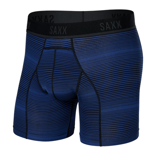 Saxx Men's Kinetic Light-Compression Mesh Boxer Brief Variegated Stripe - Blue