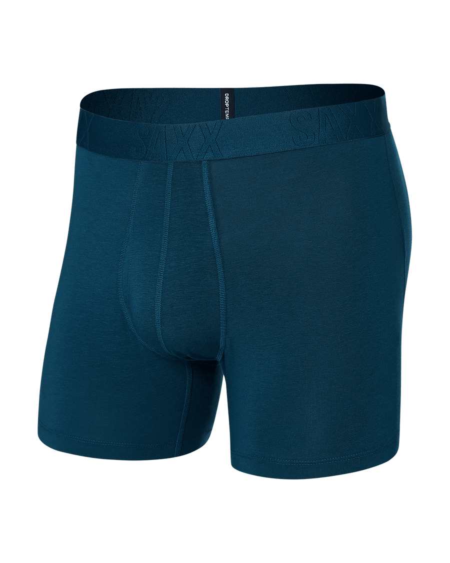 Saxx Men's Droptemp Cooling Cotton Boxer Brief Fly Deep Ocean