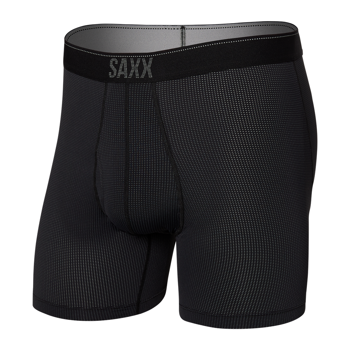 Saxx Men's Quest Quick Dry Mesh Boxer Brief Fly Black II