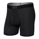 Saxx Men's Quest Quick Dry Mesh Boxer Brief Fly Black II