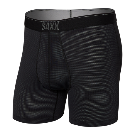 Saxx Men's Quest Quick Dry Mesh Boxer Brief Fly Black II