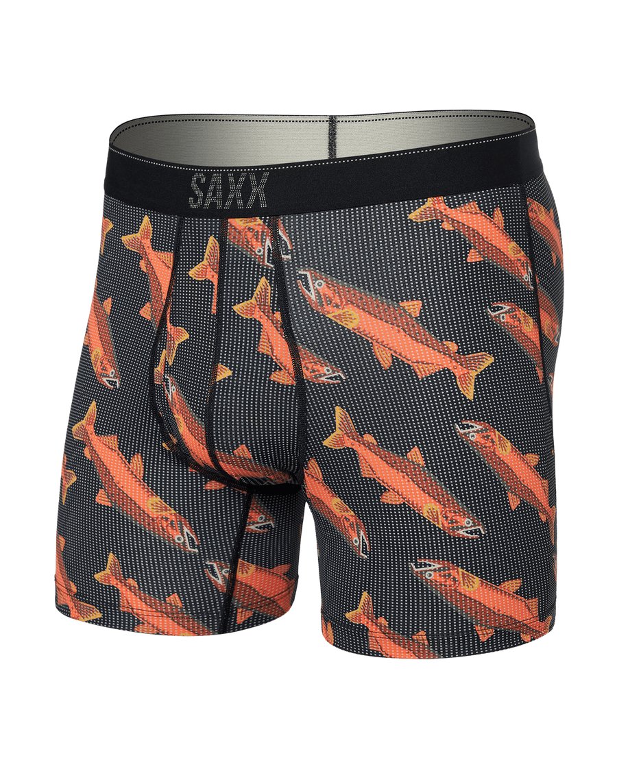 Saxx Men's Quest Quick-Dry Mesh Boxer Brief Fly Coho/Black