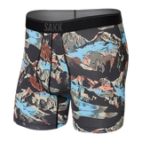 Saxx Quest Quick Dry Mesh Boxer Brief Black mountainscape