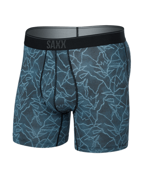 Saxx Men's Quest Quick-Dry Mesh Boxer Brief Fly Sketchy Mountain/Black