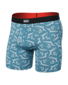 Saxx Men's Multi-Sport Mesh Boxer Brief Fly Swimpressive/Hydro Blue