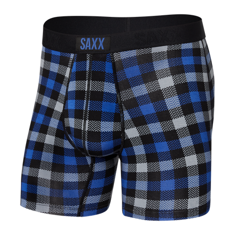 Saxx Vibe Super Soft Boxer Brief Blue flannel check