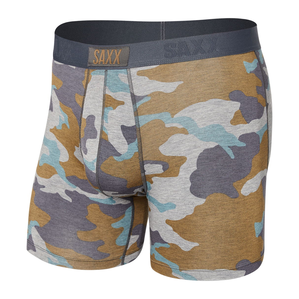 Saxx Men's Vibe Super Soft Boxer Brief Grey Supersize Camo