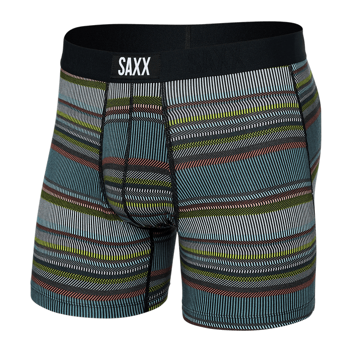 Saxx Men's Vibe Super Soft Boxer Brief Hyperactive Stripe-Multi