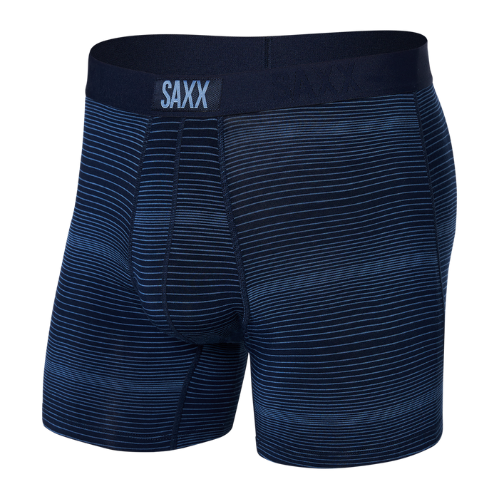Saxx Men's Vibe Super Soft Boxer Brief Variegated Stripe-Maritime