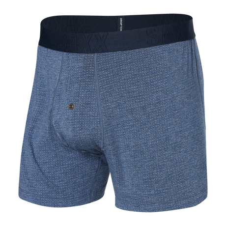 Saxx Men's Droptemp Cooling Sleep Loose Boxer Fly Dark Denim Heather