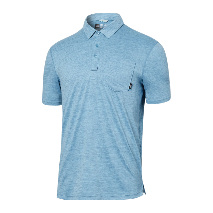 Saxx Men's Droptemp All Day Cooling Polo - Washed Blue Heather Washed Blue Heather