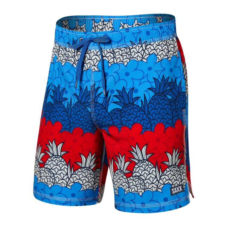 Saxx Men's Oh Buoy Stretch Volley Swim Shorts Pineapplestrata/mult